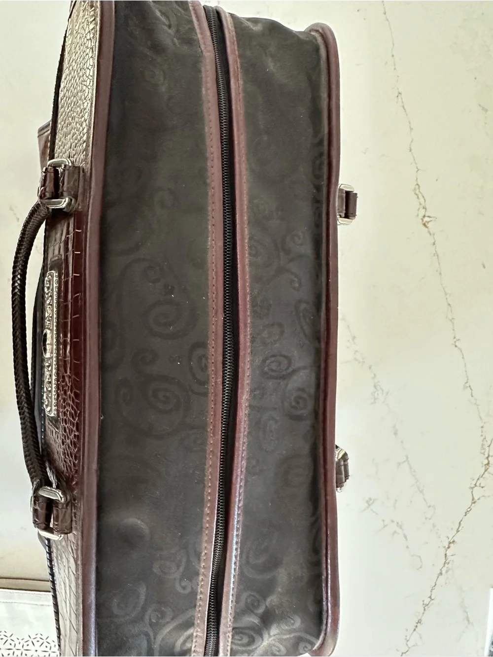 Brighton Brown and black Croc leather Briefcase carry on